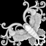 蝴蝶角花灰度图