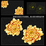 牡丹花分层烫金印刷