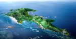 海上岛屿休闲乐园鸟瞰风景图