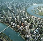 多功能世纪中心鸟瞰建筑效果图