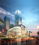 繁华都市夜景商业街建筑效果图
