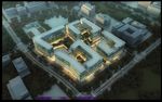 时代商场鸟瞰夜景建筑效果图