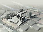 会展中心写意鸟瞰建筑效果图