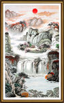 竖幅山水画