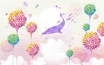 蒲公英梦幻背景墙
