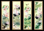 荷花条屏