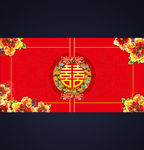中式盘扣刺绣牡丹花婚礼背景