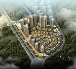 花园别墅区鸟瞰建筑效果图