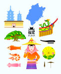 美丽中国系列扁平设计——福建
