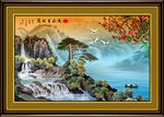 国画迎客松