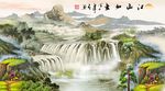 江山多娇背景墙画