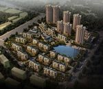 高档别墅区鸟瞰建筑效果图