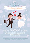 卡通婚礼婚宴海报