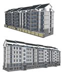 中式多层住宅建筑草图大师模型