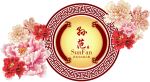 中式红色婚礼新人logo设计