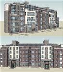 多层住宅建筑草图大师SU模型