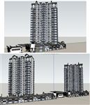 中式的高层住宅建筑草图大师SU