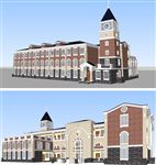 欧式幼儿园建筑草图大师SU模型