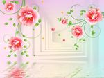 3D空间玫瑰花