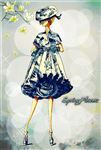 欧式礼服少女插画