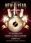 金色华丽高档会所新年圣诞海报