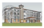 西班牙办公楼建筑草图大师SU