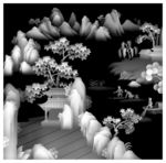 山水灰度图