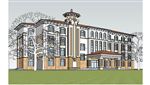 西班牙办公楼建筑草图大师模型