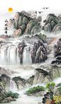 山水瀑布玄关