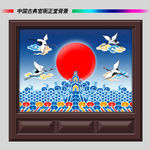 中国风古典官衙正堂背景