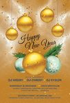 金色简约梦幻圣诞新年活动海报