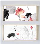 水墨国画荷花莲花吴应贞调色版床