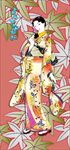 日本和服少女插画图分层