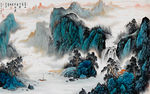 富春山水水墨背景墙（不分层）