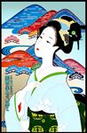 和服仕女插画