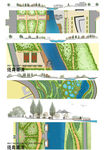 滨水公园景观平立面图PSD