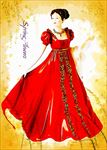 插画礼服女人分层