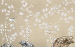 手绘竹子花鸟图