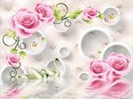 3D玫瑰花倒影