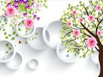 抽象树玫瑰花