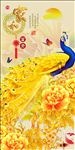 家和富贵金色孔雀玄关