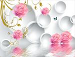 玫瑰花倒影