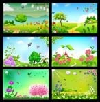 春天风格展板背景