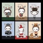 可爱卡通小鹿本本封面