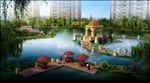 住宅区休闲湖中心景观建筑效果图