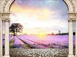 3D立体欧式罗马柱普罗旺斯薰衣