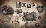 LOVE金属复古工装背景墙