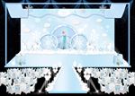 蓝色冰雪奇缘婚礼舞台效果图