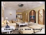 欧式家居客厅影视墙设计效果图