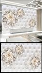 3D立体奢华金色花朵珠宝电视背